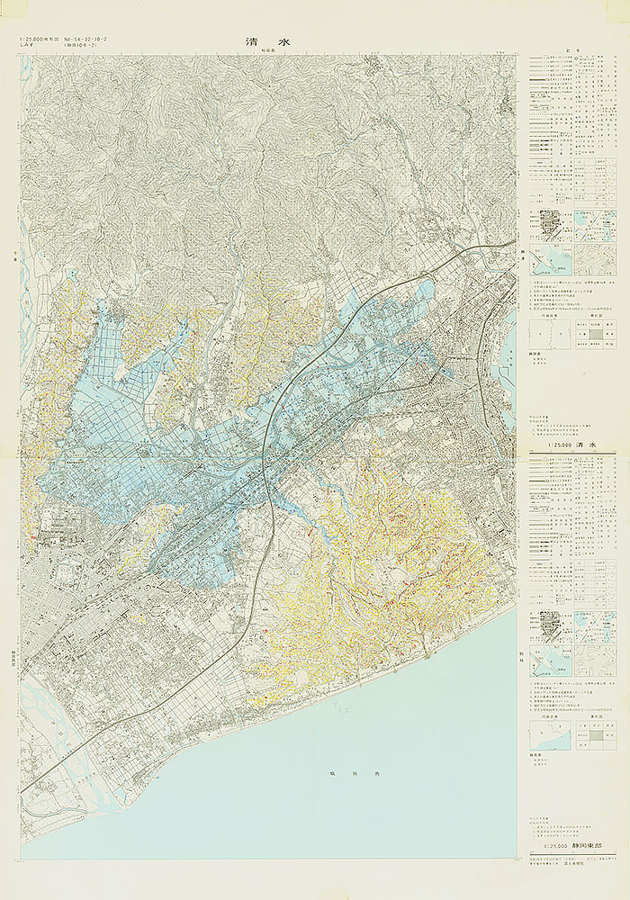 1974.7.7 巴川洪水状況図（静岡東部･清水）, （地形図彩色）
